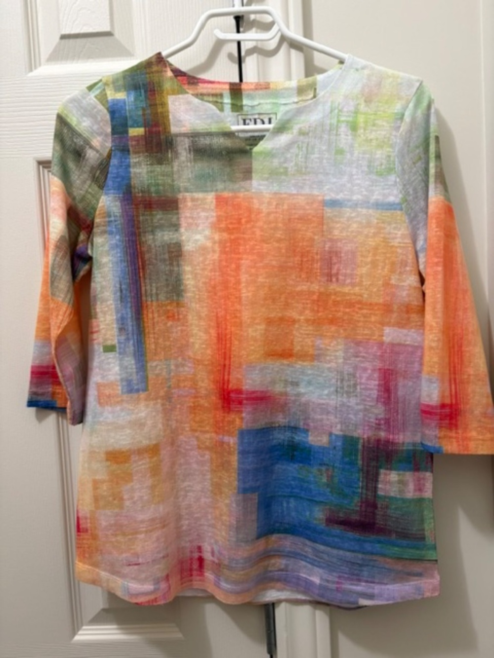 FDJ French Dressing Jeans Women's sz S top shirt lightweight multicolour